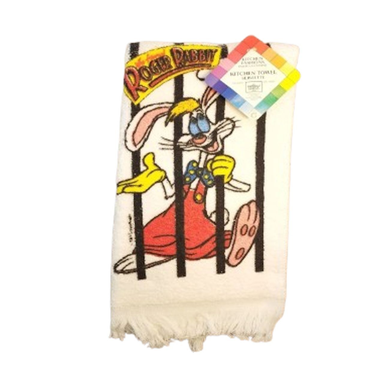 1987 Who Framed Roger Rabbit Kitchen Hand Towel NOS Tag USA Vintage 1987 Who Framed Roger Rabbit Kitchen Hand Towel NOS Tag USA Vintage