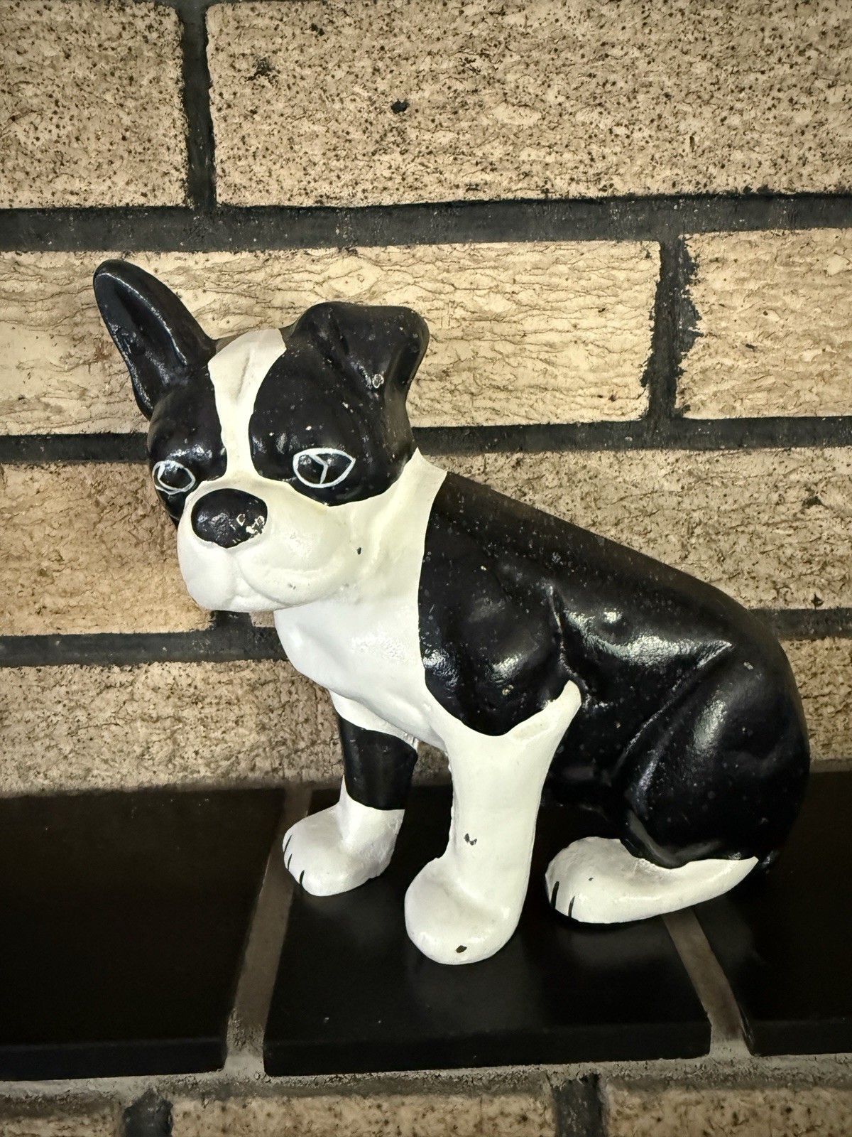 Vintage Boston Terrier French Bulldog Cast Iron Doorstop Dog MCM 7 Inches Vintage Boston Terrier French Bulldog Cast Iron Doorstop Dog MCM 7 Inches