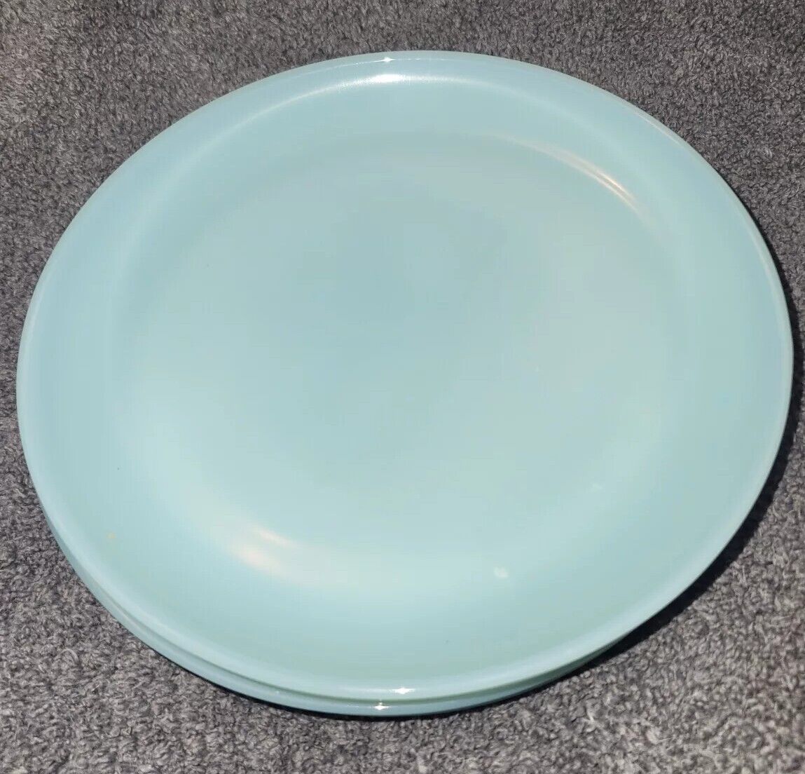 4 Vintage Fire King Turquoise Blue Delphite Lunch Plates