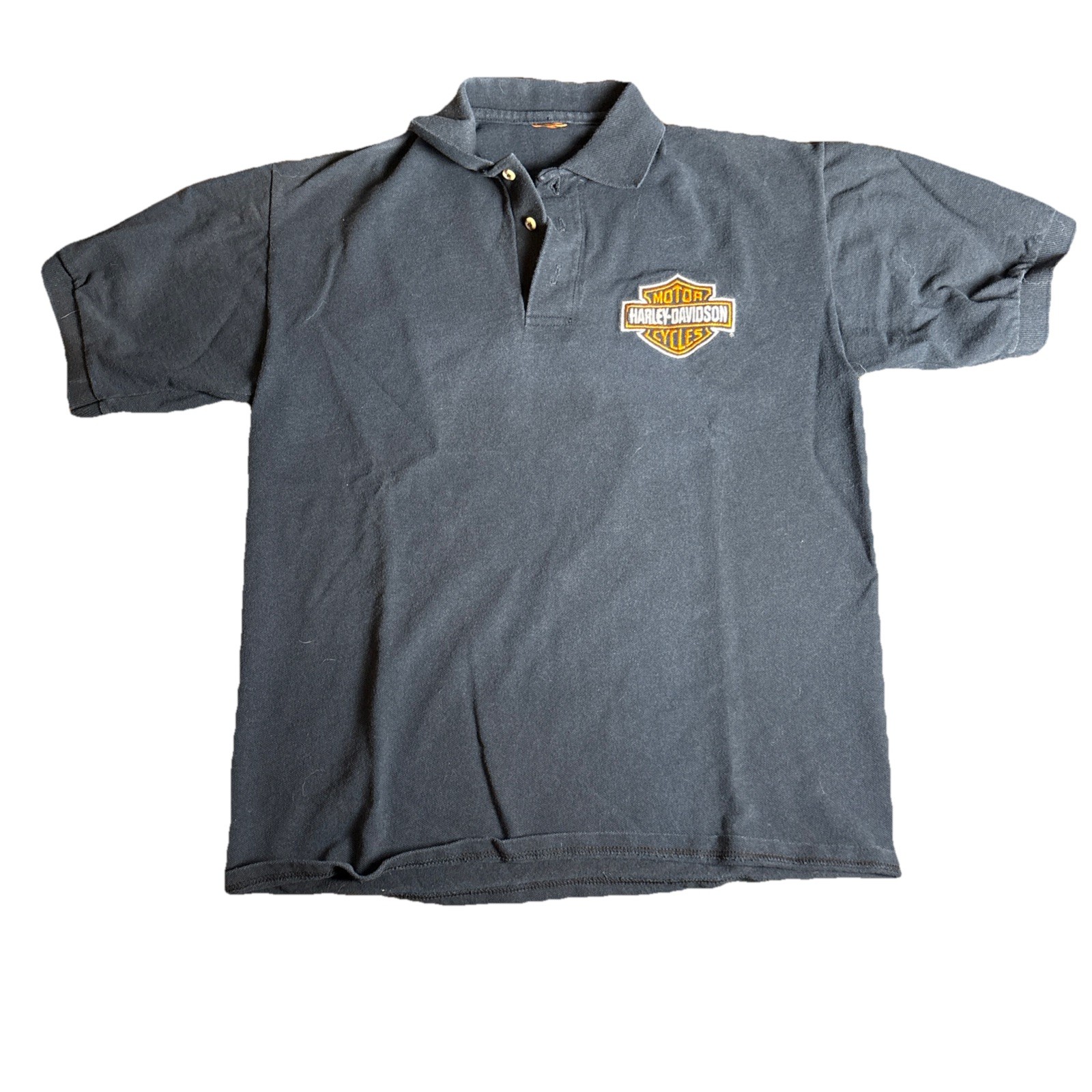 Vintage 2000 Harley-Davidson Black Polo Shirt New Jersey Graphic Size L