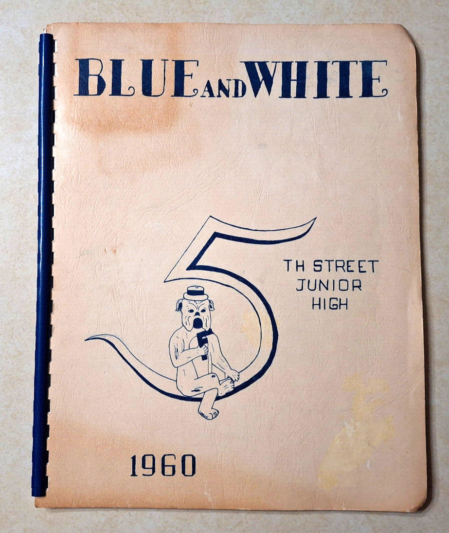 Bangor Maine Junior High School Yearbook 1960 Vintage Blue and White History ME
