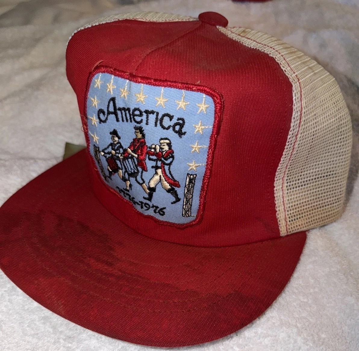 Rare Vintage 1976 America Bicentennial Patch Mesh Trucker Hat Rare Vintage 1976 America Bicentennial Patch Mesh Trucker Hat