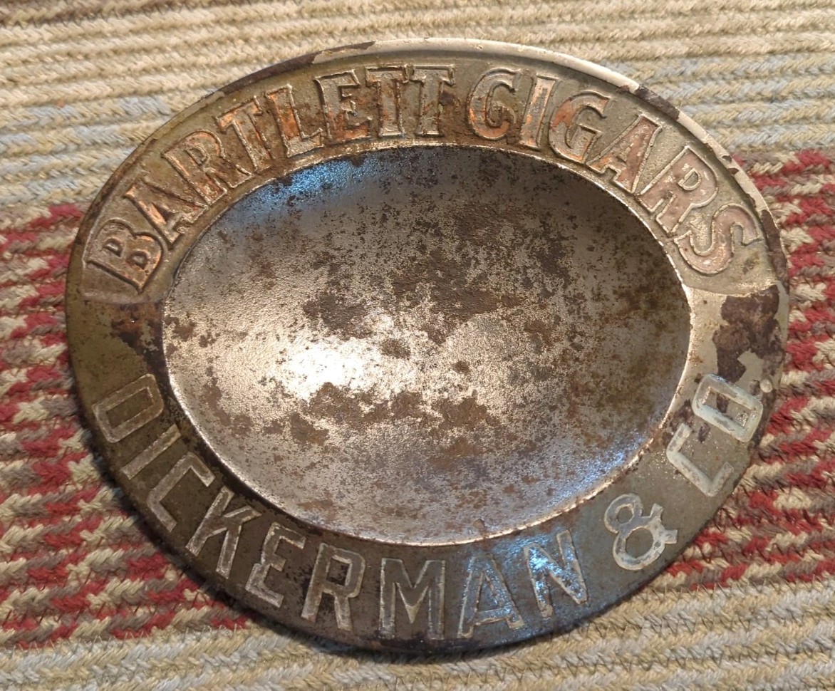 Rare Vintage Bartlett Cigars Dickerman & Co. Heavy Advertising Ashtray Rare Vintage Bartlett Cigars Dickerman & Co. Heavy Advertising Ashtray