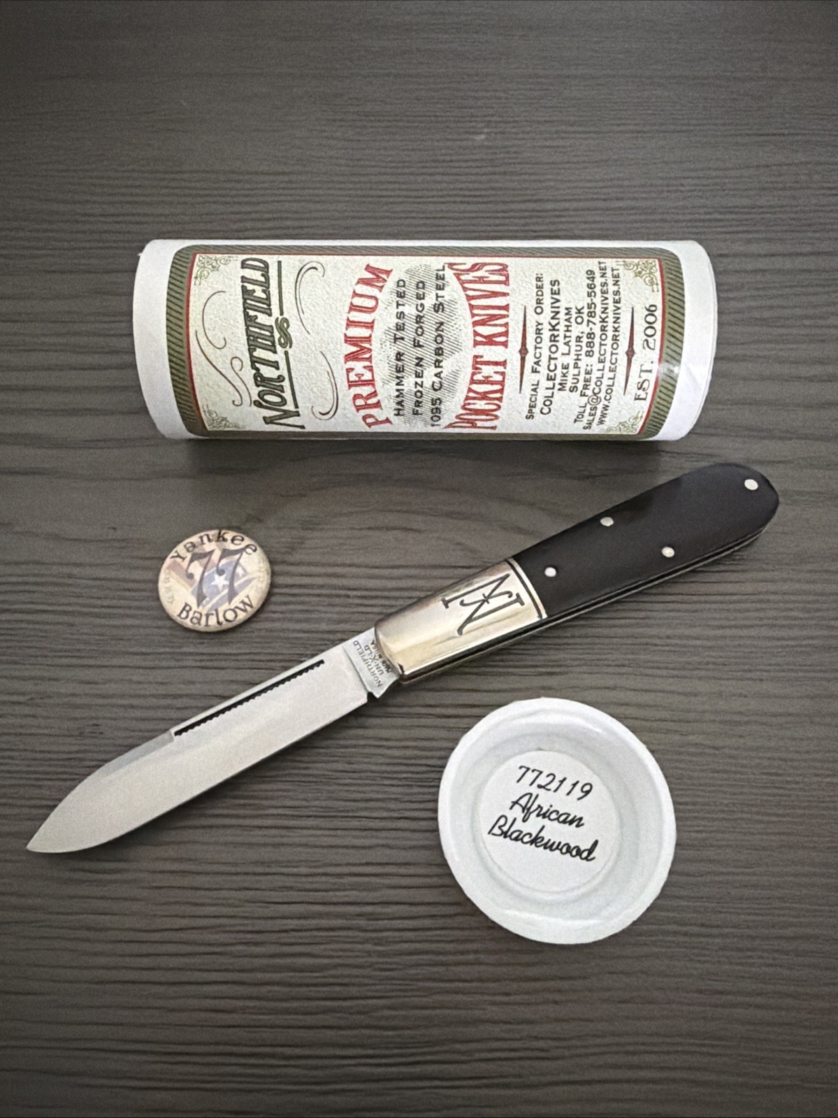 GEC #77 SFO Collector Knives Yankee Barlow African Blackwood Northfield 772119