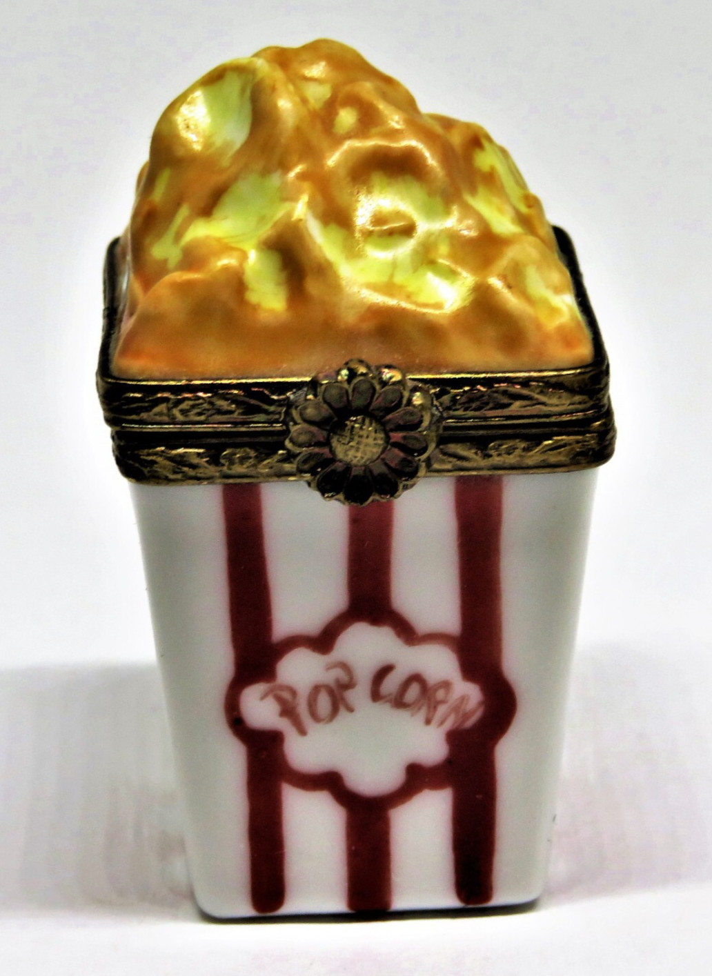 LIMOGES FRANCE BOX~ BOX OF POPCORN ~ KERNEL INSIDE ~ MOVIES ~ FILMS ~ PEINT MAIN