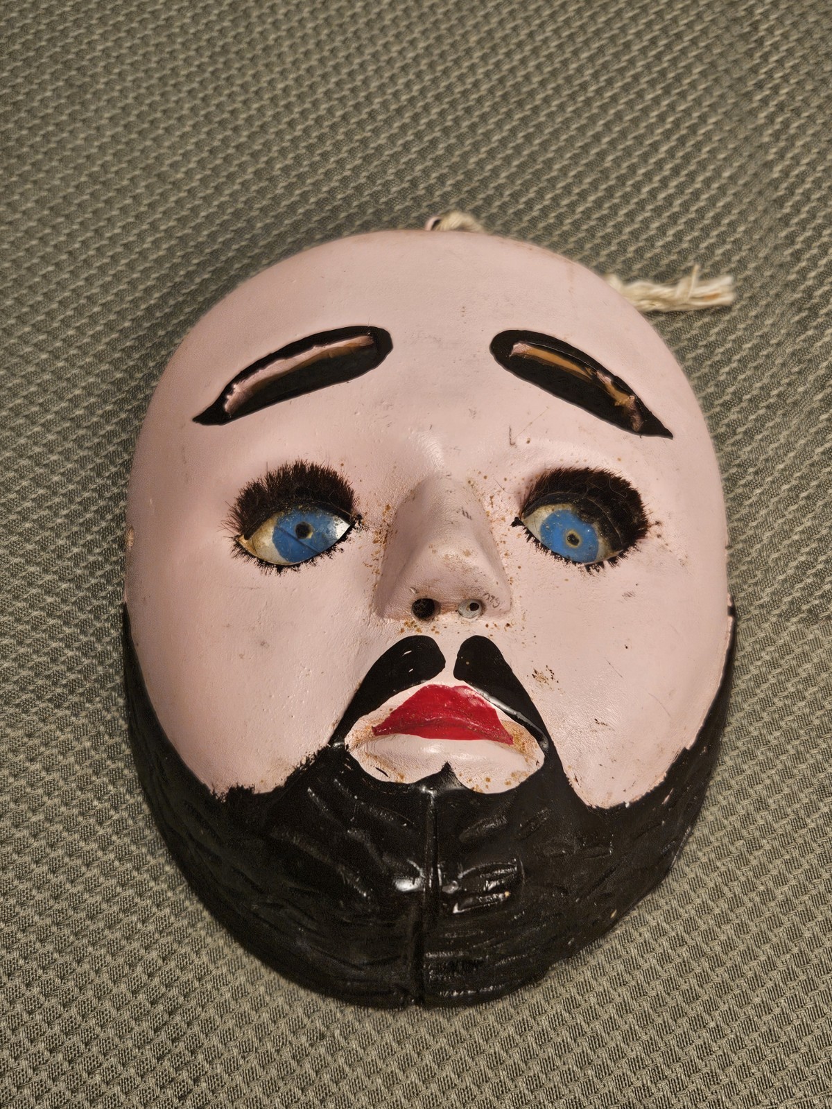 Vtg Felipe Jesus Horta Mexican Wooden Handcraved And Painted Mask 4.5x3.5\