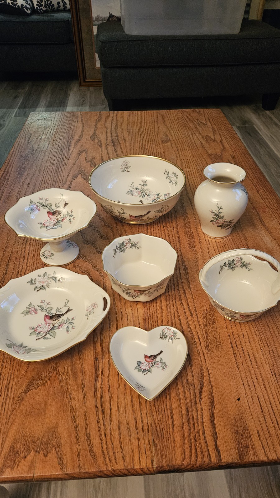 9 Piece Lenox Serenade Serve Ware Lot Plus Special Solotaire & Gold Labe Coaster 9 Piece Lenox Serenade Serve Ware Lot Plus Special Solotaire & Gold Labe Coaster