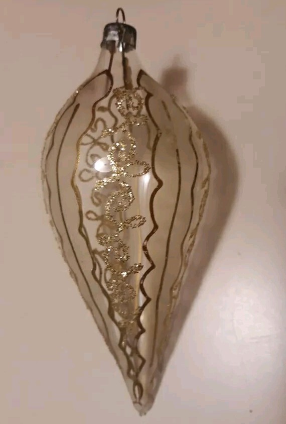Vtg RARE CLEAR GLASS TEAR DROP 6\