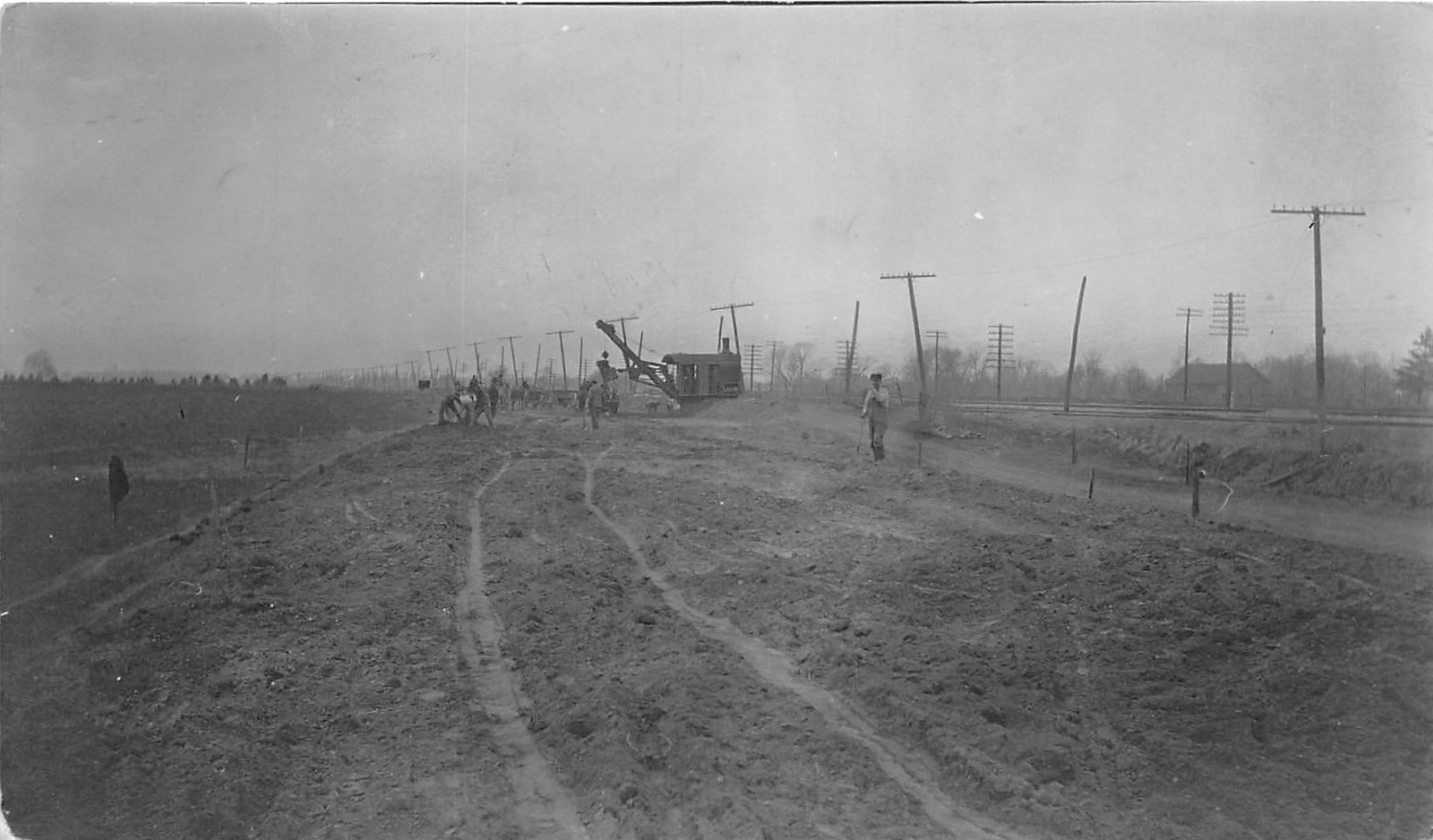 J30/ Interesting RPPC Postcard c1910 Occupational Steam Shovel  Crew 295