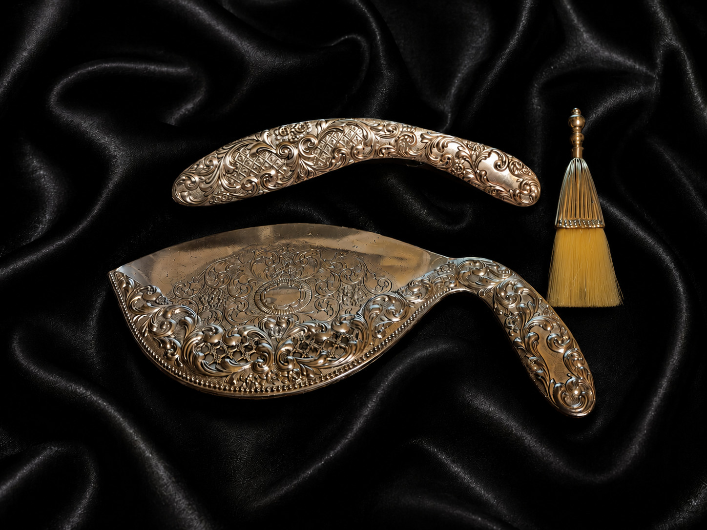 Vintage Holiday Imports Silverplate Silent Butler 3-Piece Hostess Set with Label