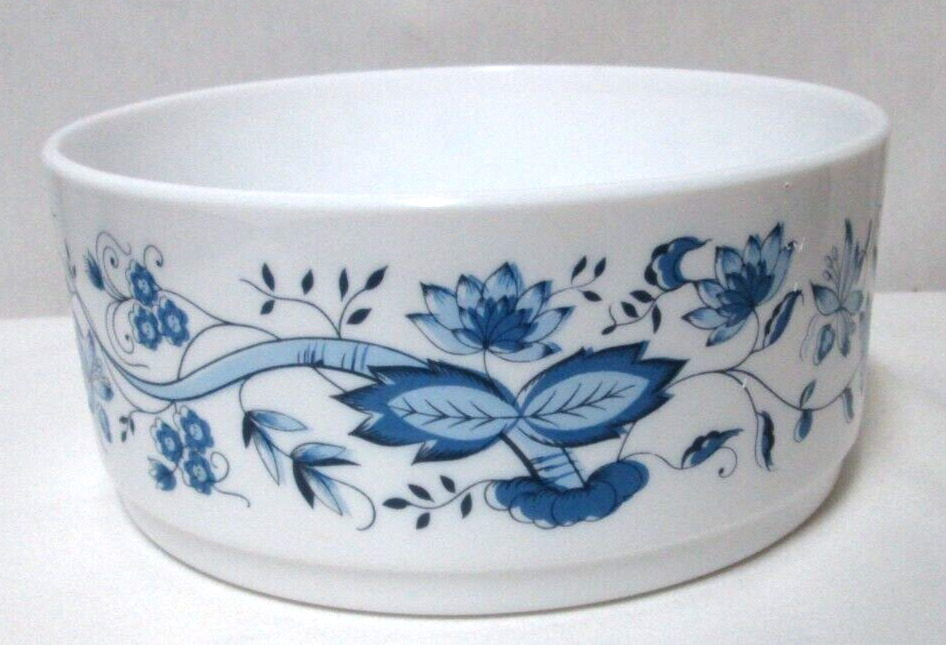 Arcopal France Vintage large bowl serving salad blue white floral 4\