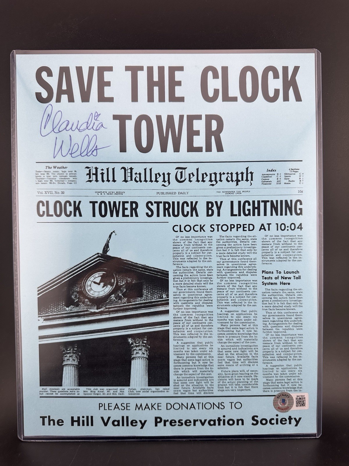 Claudia Wells Signed Back To The Future Saved The Clock Tower Flyer Auto Beckett