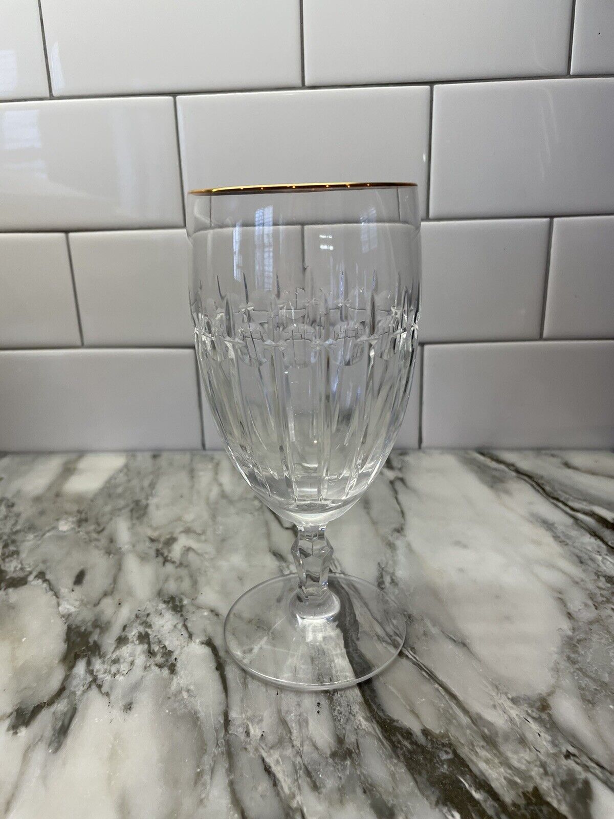 Waterford Grenville Gold Crystal Iced Tea Glasses