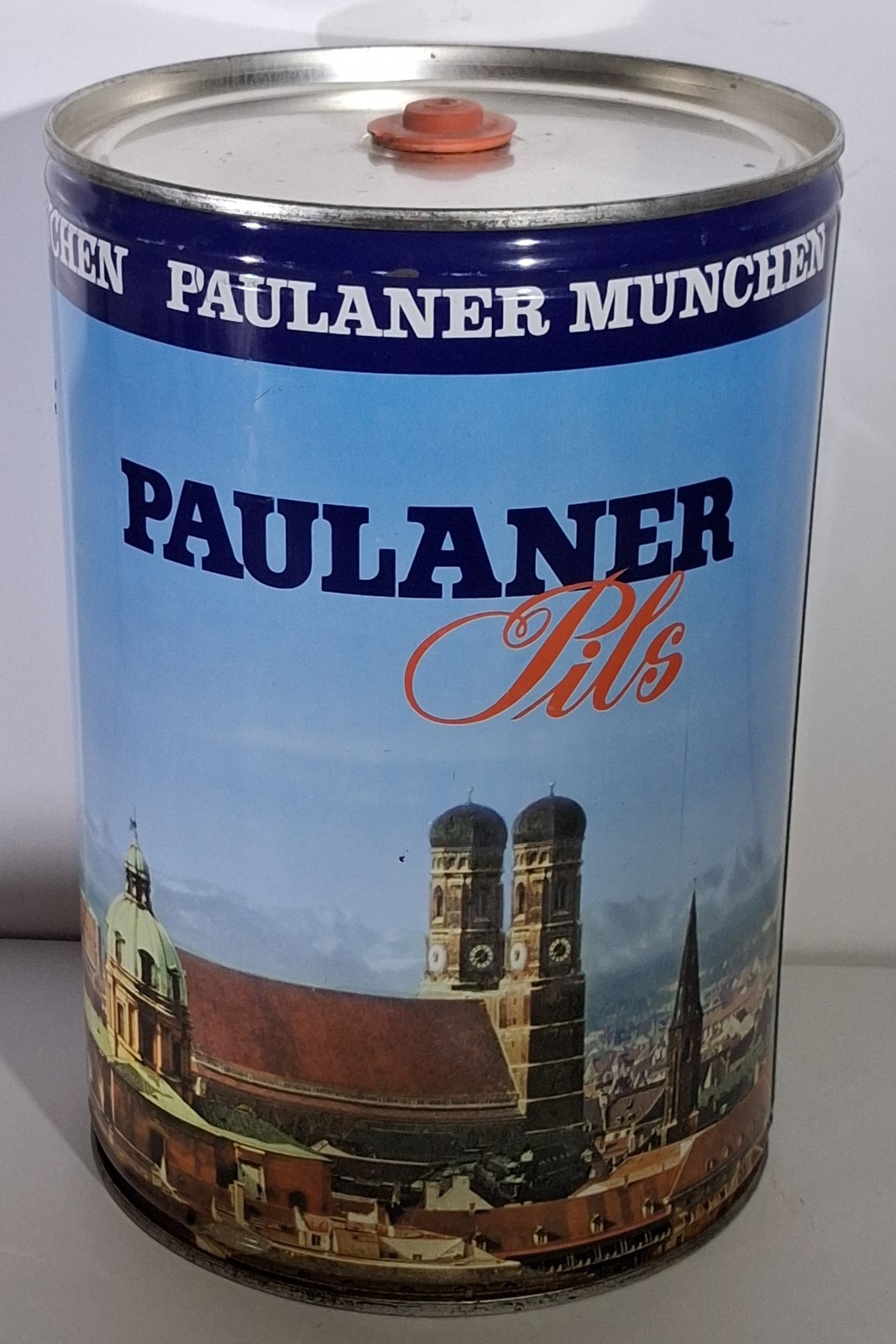 Vintage Paulaner Pils 4 Liter German Beer Mini Keg Munich München Cityscape