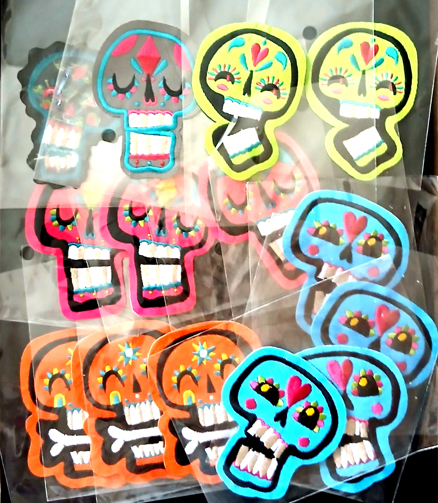 Job Lot Skull Head - Iron or Sew on Patches x 14