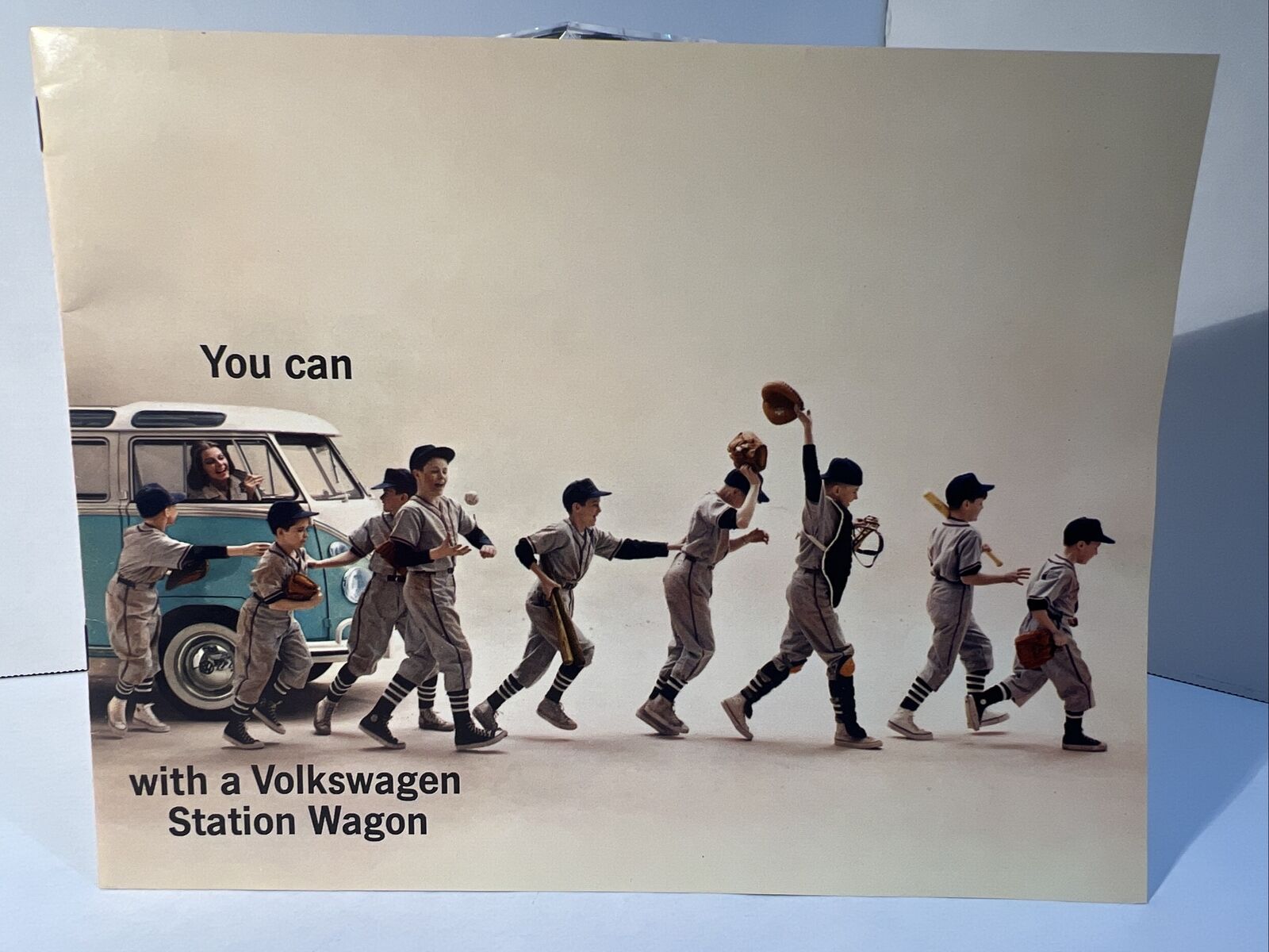 1961 VW “You can with a Volkswagen Station Wagon” Bus Catalog Brochure NEAR MINT