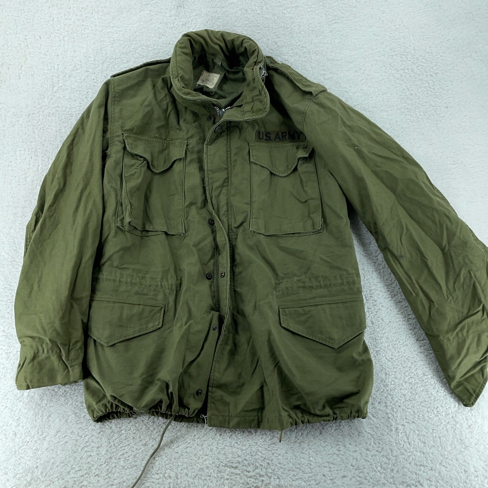 Vtg 1971 US Army M65 Field Jacket Mens M Regular OG107 Vietnam War SO-Sew