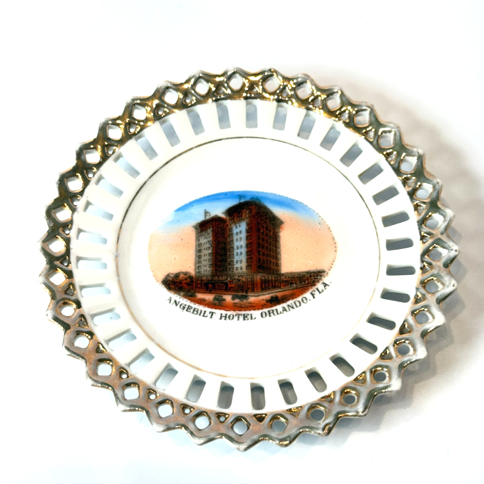 ANGEBUILT HOTEL Orlando FL FLORIDA Antique Souvenir China Dish Plate