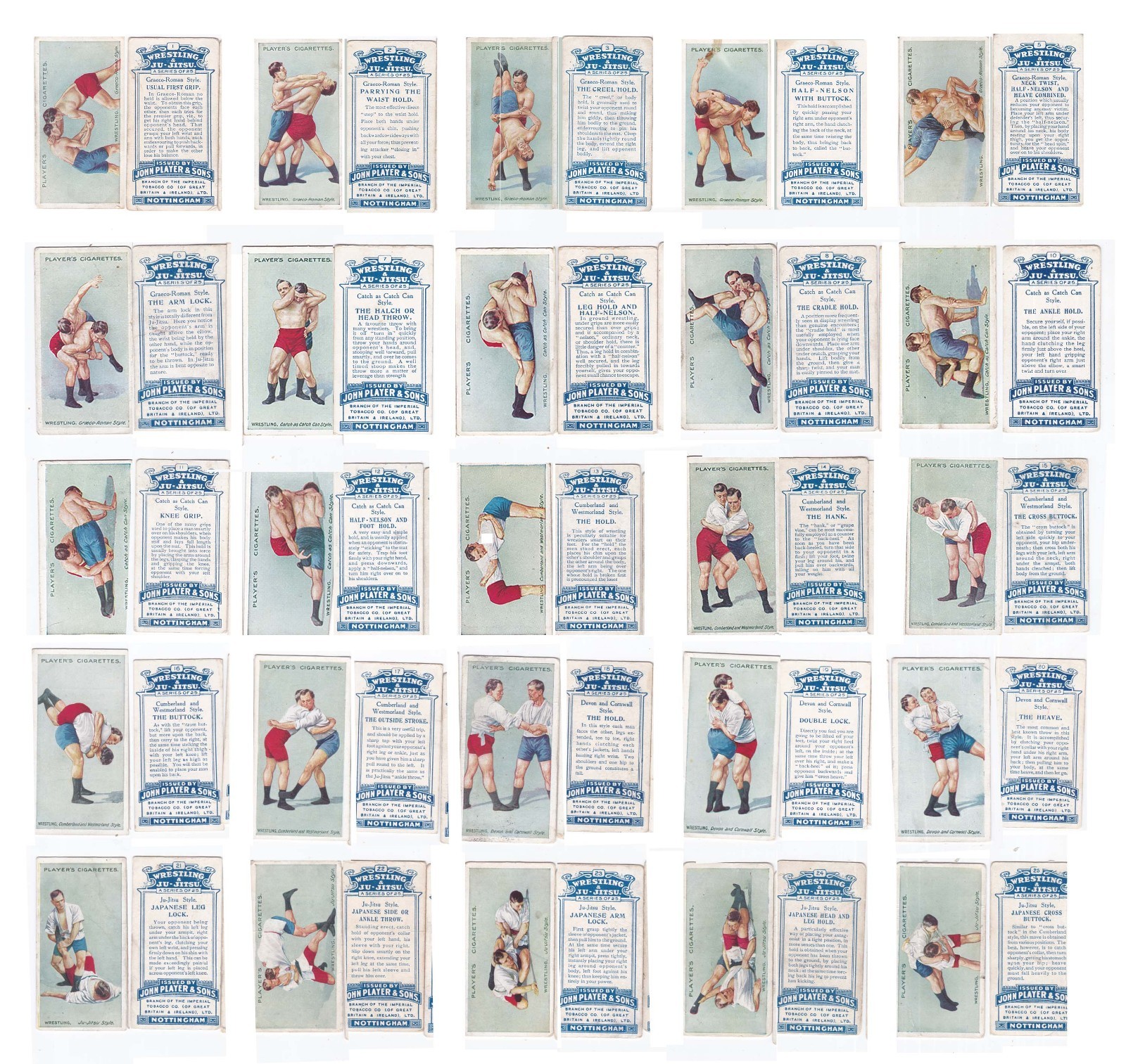 Vintage Player's Wrestling cards - Complete set of 25 - Rare - Gay interest Vintage Player's Wrestling cards - Complete set of 25 - Rare - Gay interest