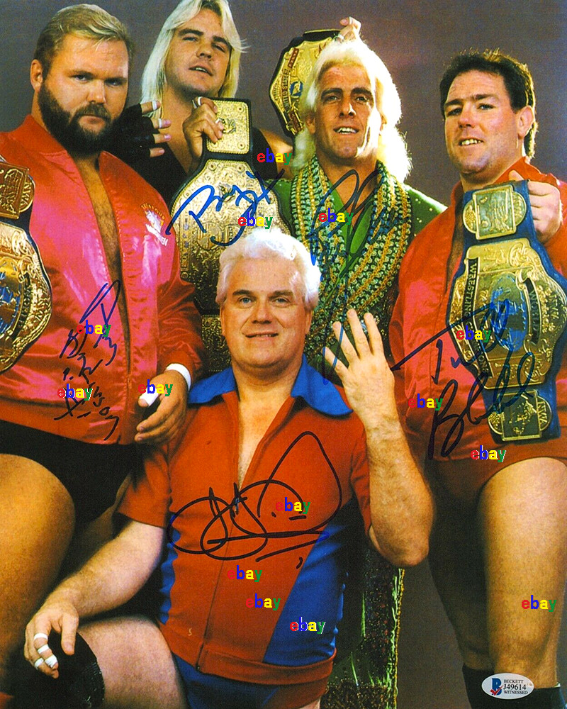 FOUR HORSEMAN SIGNED REPRINT WRESTLERS AUTOGRAPHS RIC FLAIR BARRY 8\ FOUR HORSEMAN SIGNED REPRINT WRESTLERS AUTOGRAPHS RIC FLAIR BARRY 8\