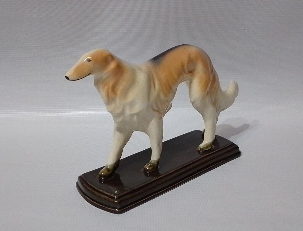 Russian Borzoi greyhound Wolfhound Ceramic porcelain figurine Vintage 6178
