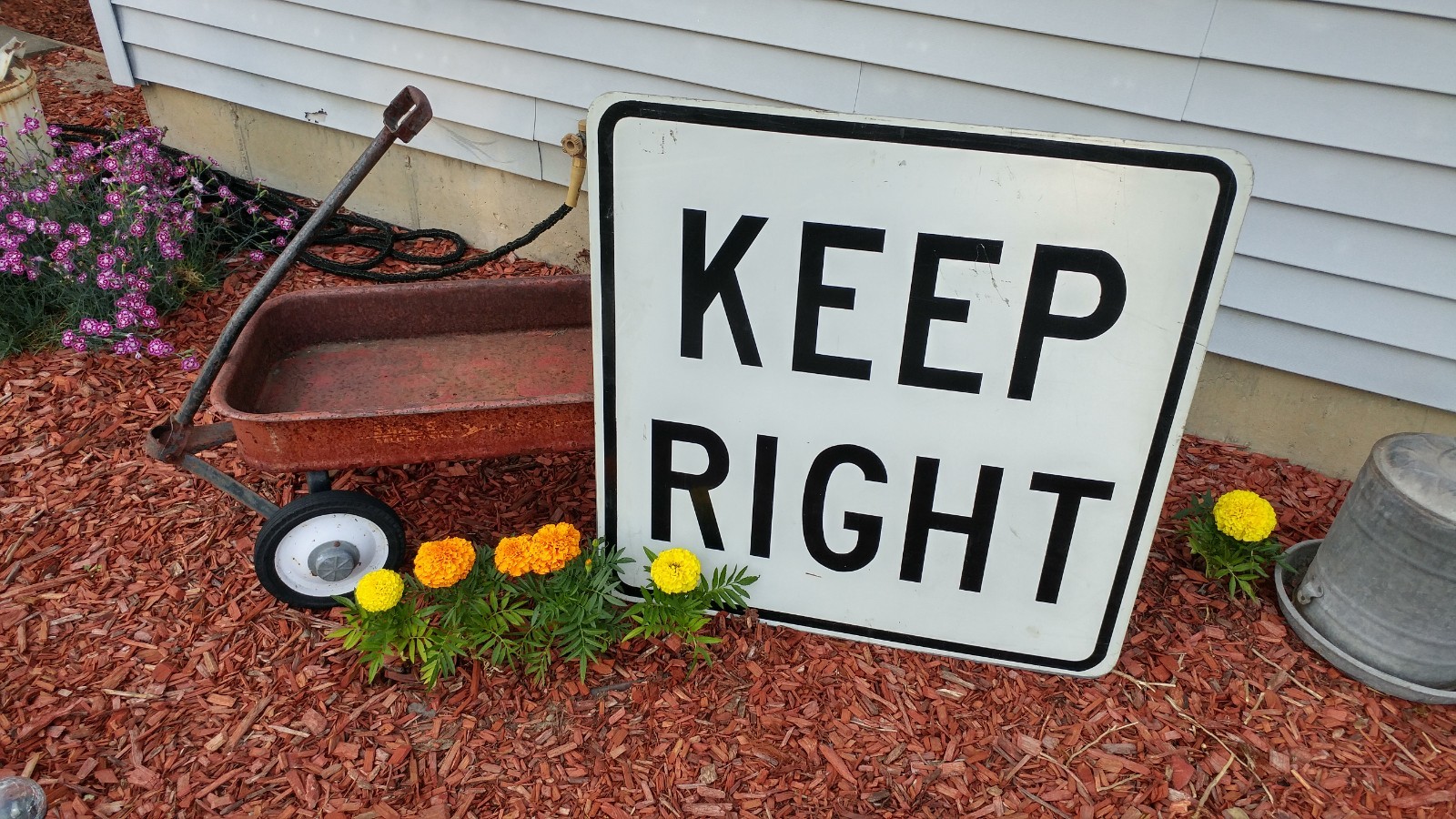 Vintage Highway Road Keep Right Sign Large 30 x 30 - Cool Vintage Highway Road Keep Right Sign Large 30 x 30 - Cool