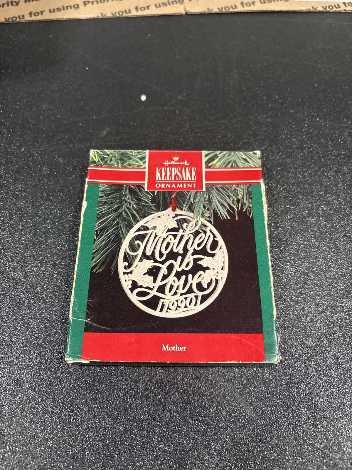 Hallmark Ornament - MOTHER - DATED 1990 - CERAMIC Christmas Collectible New