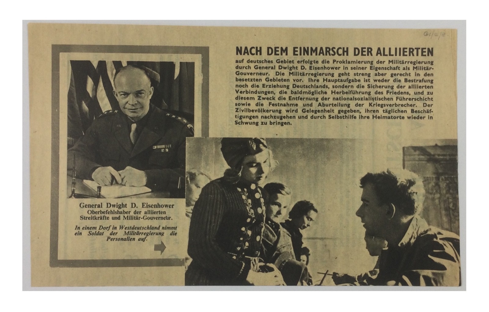 Original WW2 Allied Aerial Propaganda Leaflet. - Code WG.25. - 1944.