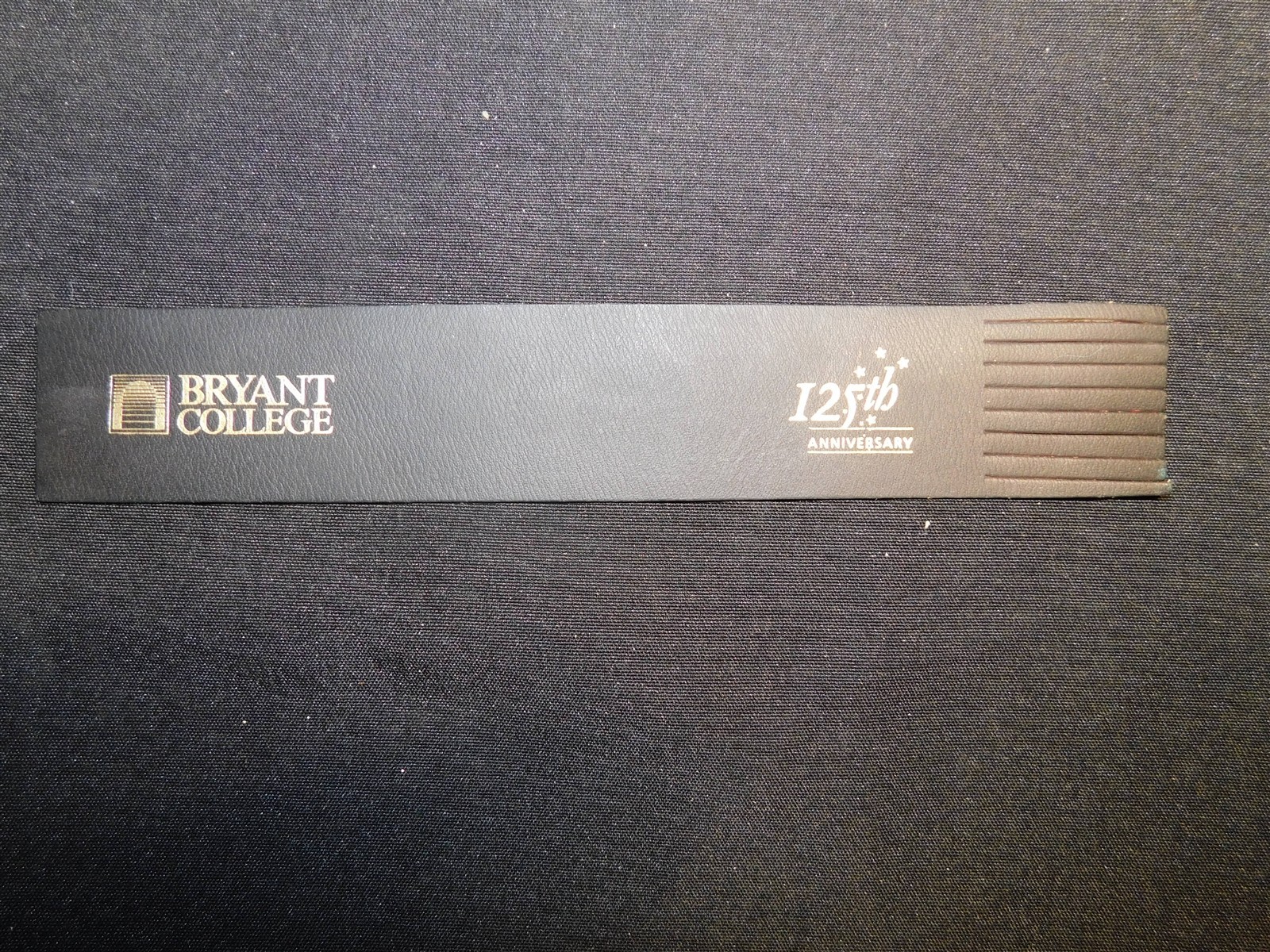 Bryant College 125th Anniversary Leather Bookmark – Black & Gold – Rare Vintage Bryant College 125th Anniversary Leather Bookmark – Black & Gold – Rare Vintage