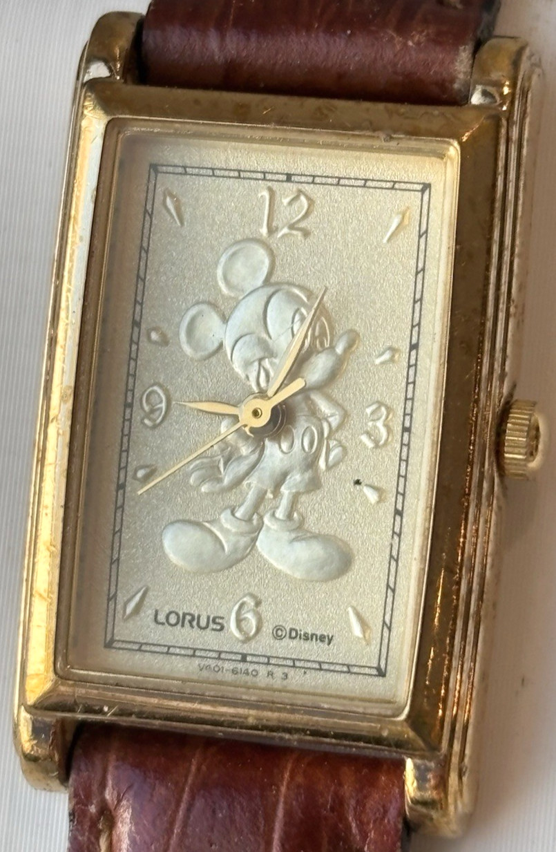 Vintage Lorus Disney Mickey Mouse Tank Ladies Watch, Disneyana Collectible Gifts