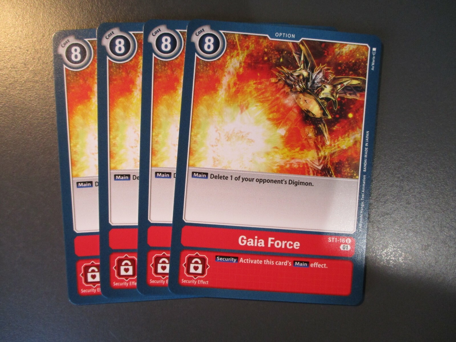 Digimon TCG (2020) - ST1-16 - 4x Gaia Force - Red - Uncommon Digimon TCG (2020) - ST1-16 - 4x Gaia Force - Red - Uncommon
