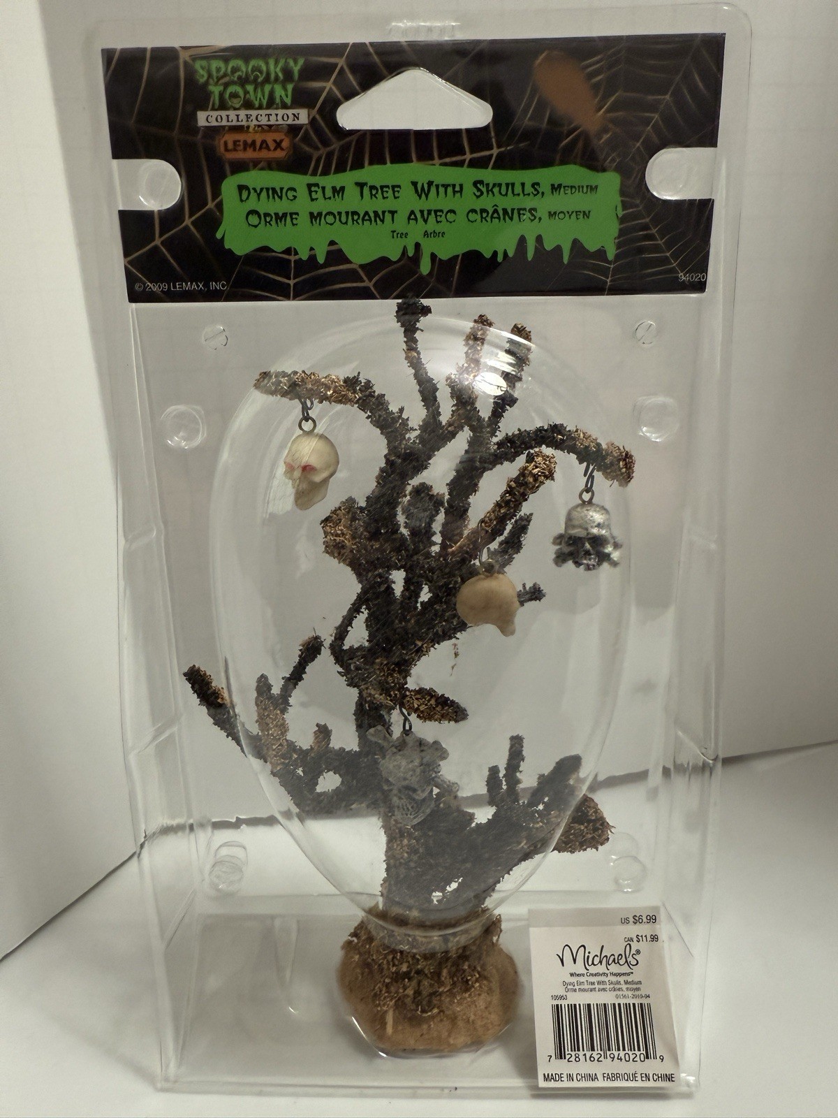 DYING ELM TREE W/ SKULLS  Lemax Spooky Town Halloween Accessory Medium Creepy