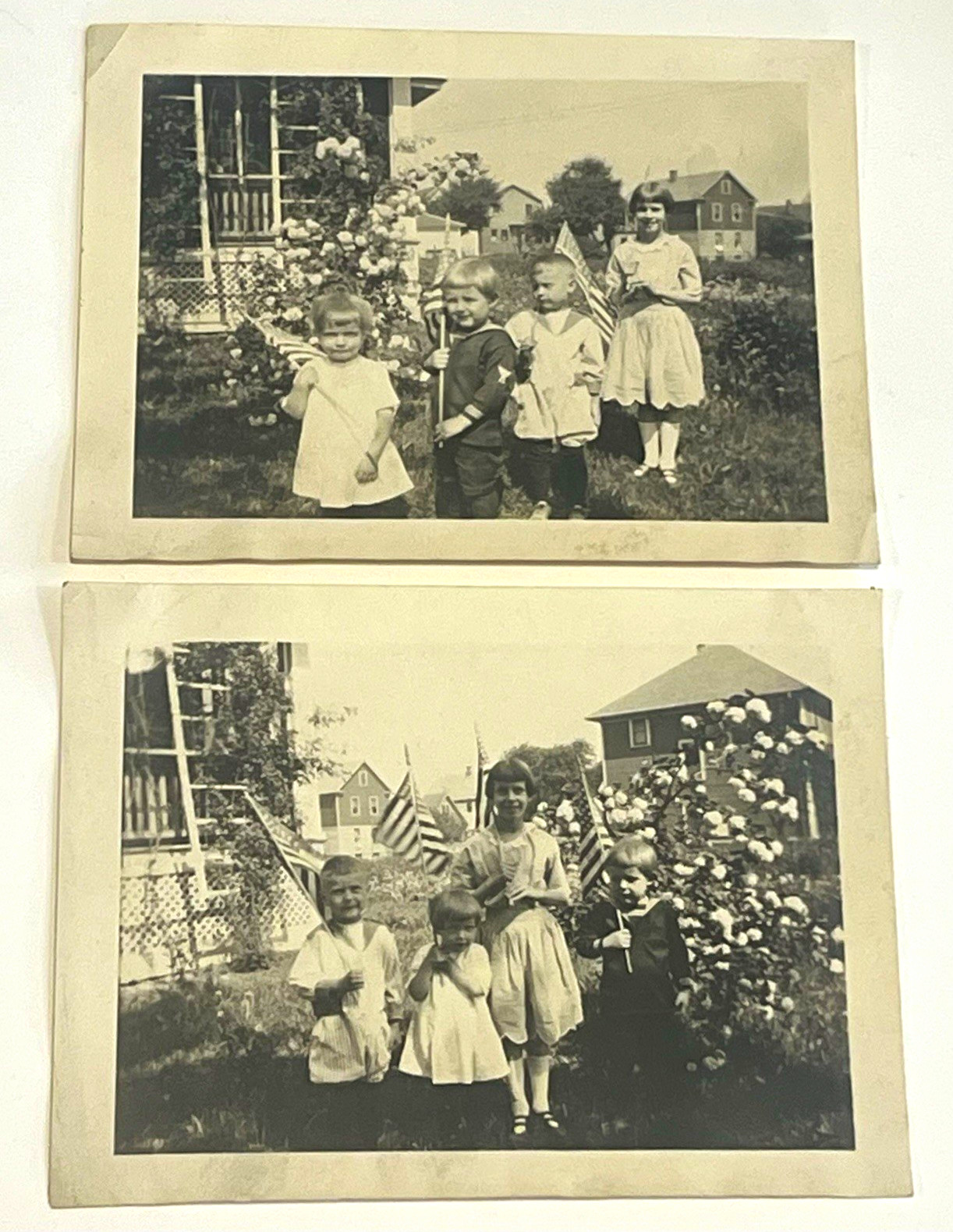 Lot of 2 Vintage 1922 Photos Decoration Day Children American Flags Sailor Suits Lot of 2 Vintage 1922 Photos Decoration Day Children American Flags Sailor Suits