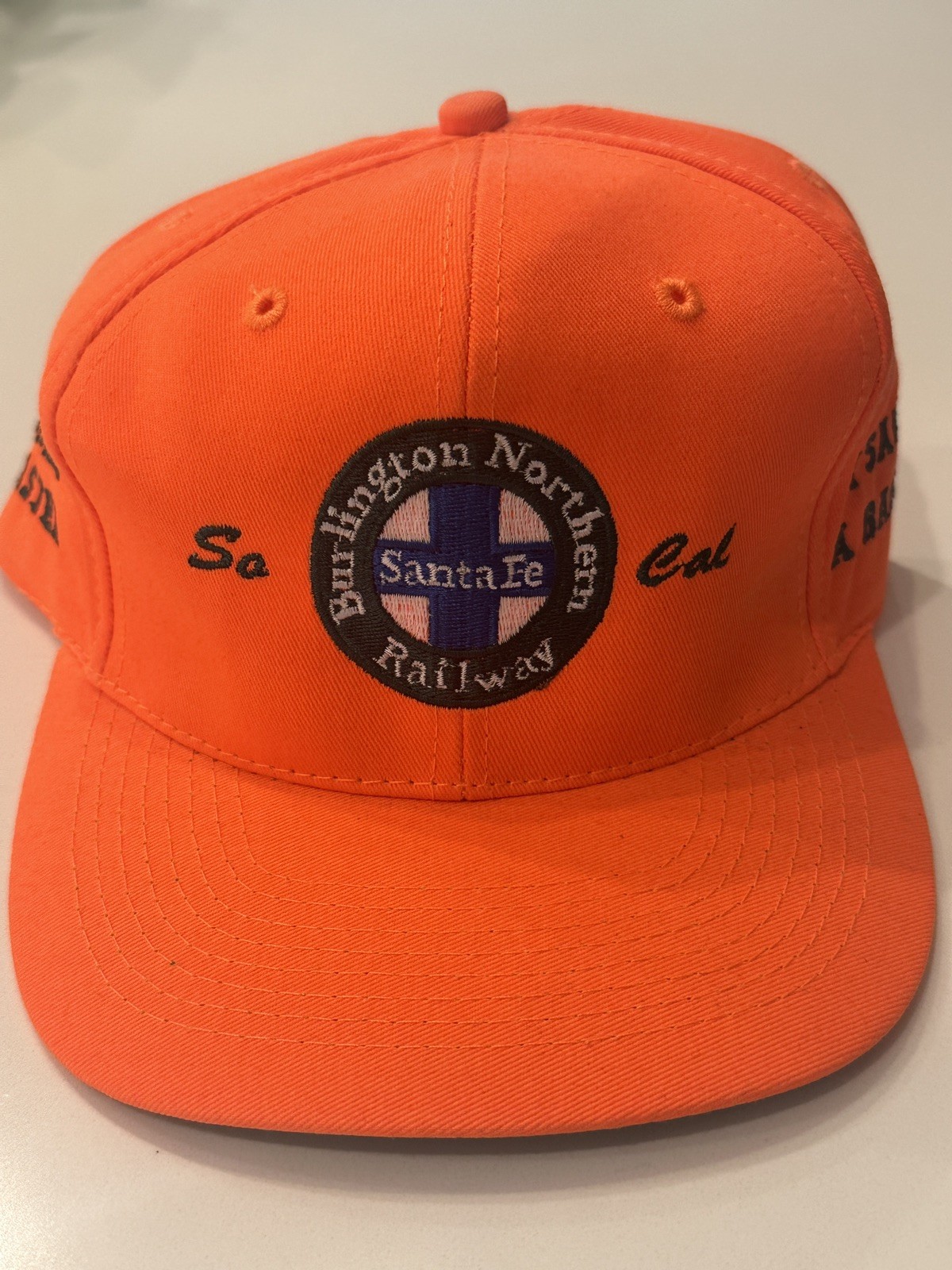 VTG NOS 1990’s BNSF * Banner Master * Orange Safety Hat Cap Santa Fe Rare ATSF