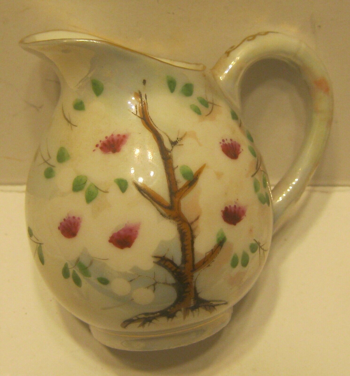 Antique Opalescent Hand Painted CREAMER Made in Japan EXCELLENT Condition