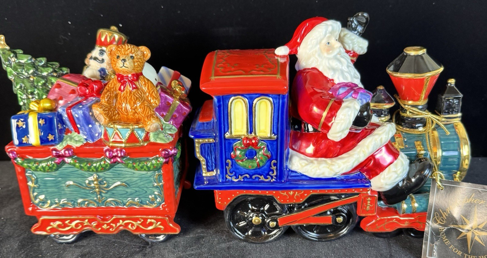 Christopher Radko Train Centerpiece Set of 2 NEW IN BOX Vintage 2002 Fast Ship Christopher Radko Train Centerpiece Set of 2 NEW IN BOX Vintage 2002 Fast Ship