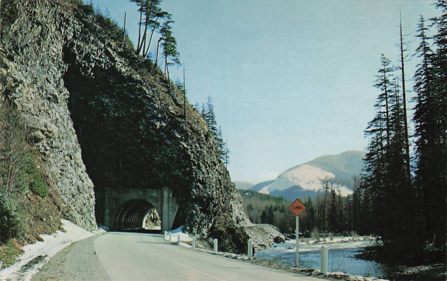 Stevens Pass Highway Tunnel Washington State Vintage Postcard Smith\'s Views Stevens Pass Highway Tunnel Washington State Vintage Postcard Smith\'s Views