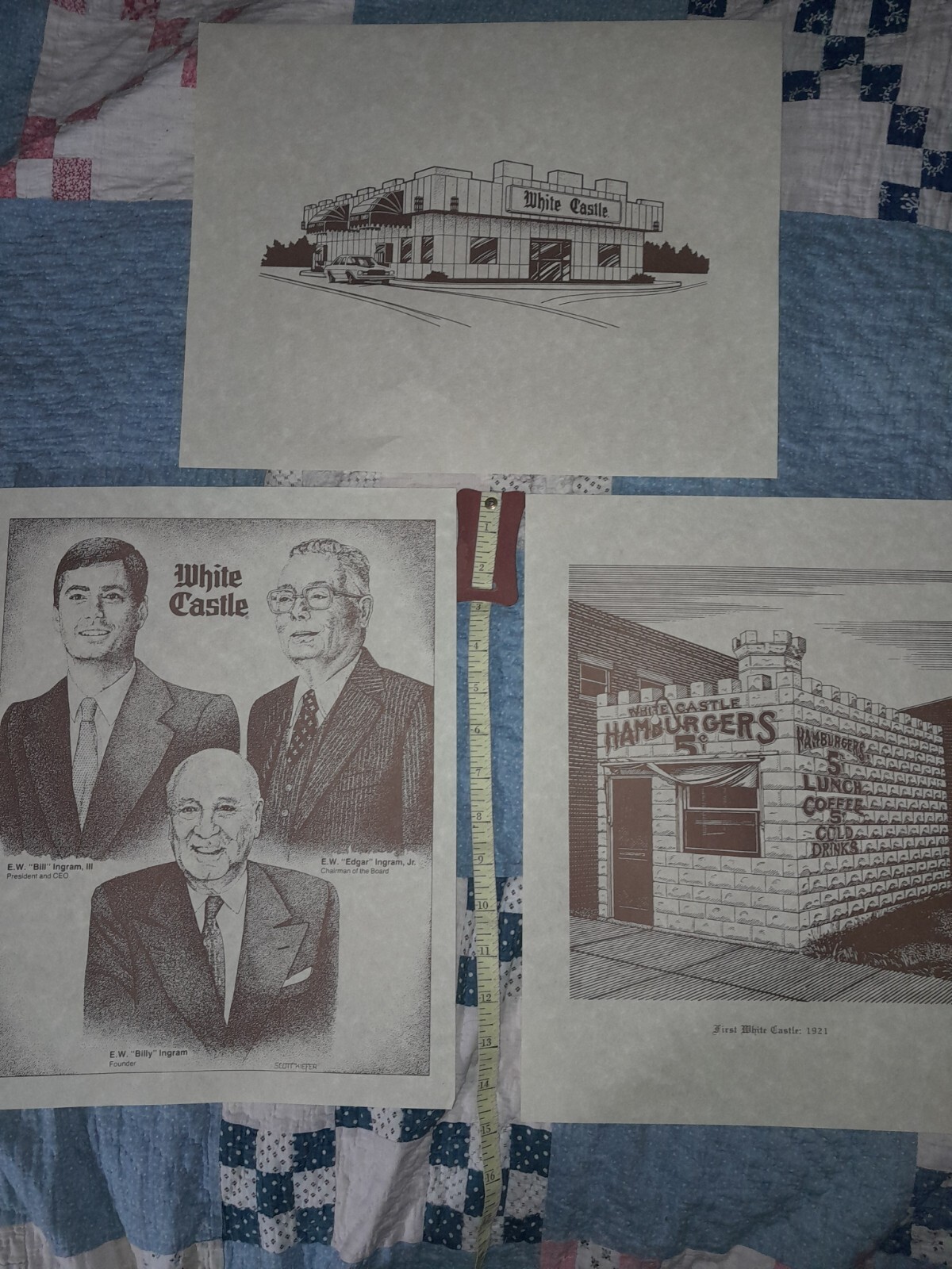 3 Vintage 1980\'s White Castle Prints Set Of 3 Prints. 3 Vintage 1980\'s White Castle Prints Set Of 3 Prints.
