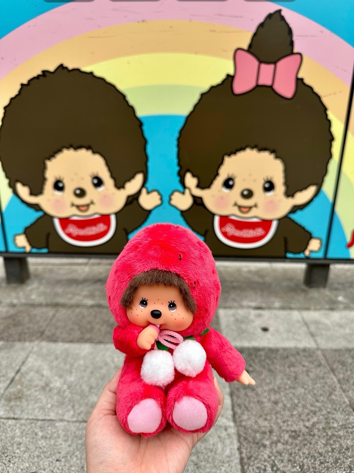 Monchhichi Amaou Strawberry Plush Japanese Local Limited Prefecture Monchhichi Amaou Strawberry Plush Japanese Local Limited Prefecture