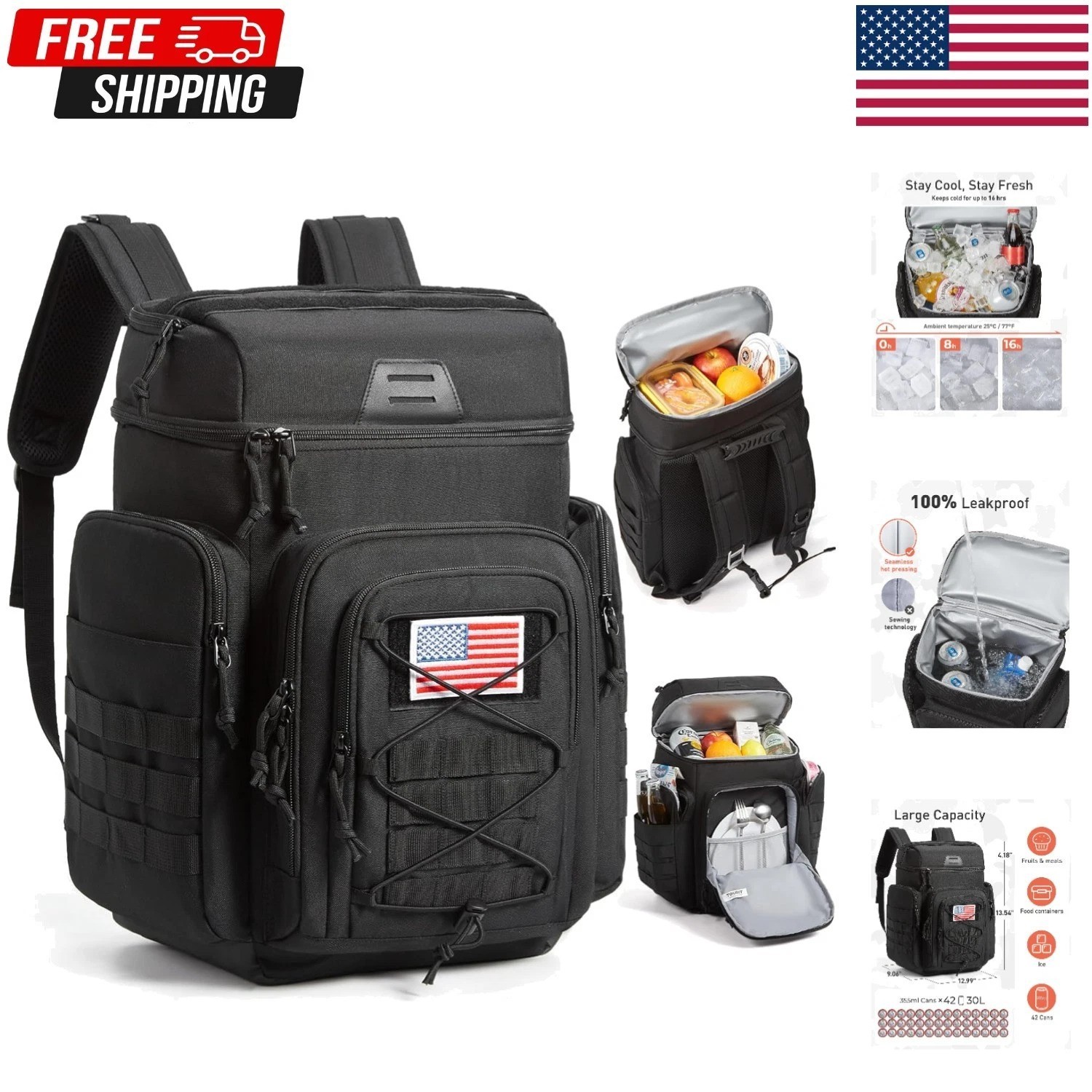 30L (42 Cans) Tactical Cooler Backpack – Military-Grade Insulated Back Pack with 30L (42 Cans) Tactical Cooler Backpack – Military-Grade Insulated Back Pack with