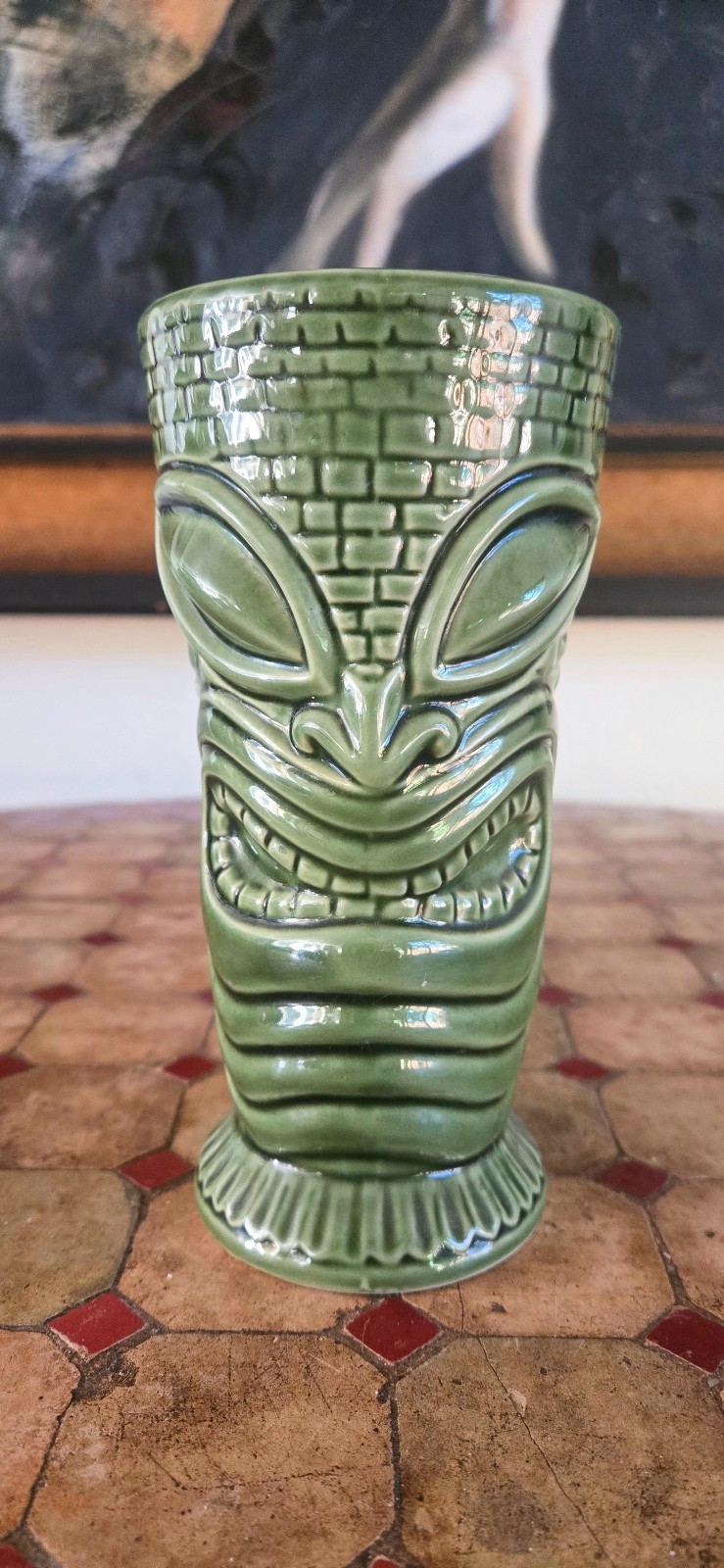 Tiki Diablo Forbidden Island Tiki Mug 2005 RARE Emerald Green Tiki Farm Alameda