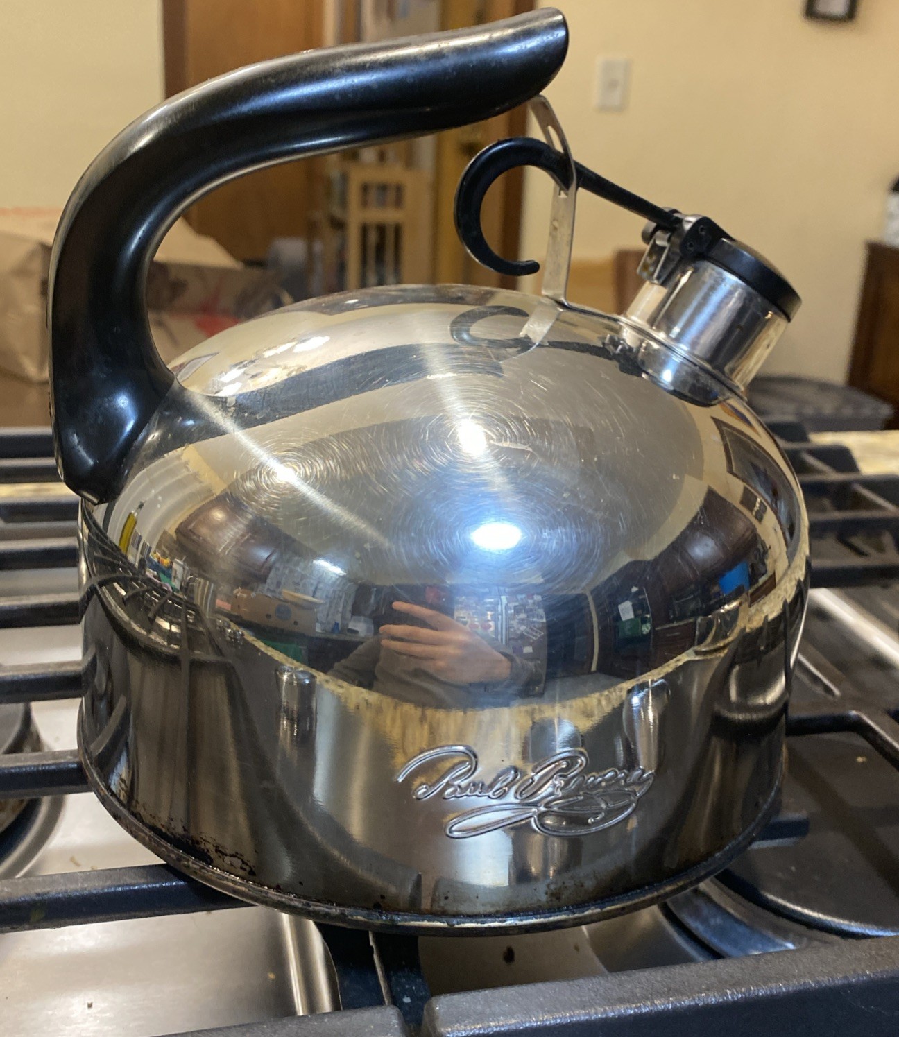 Vintage 1801 Paul Revere Ware Whistling Tea Kettle 2QT Copper Bottom Korea F 94c
