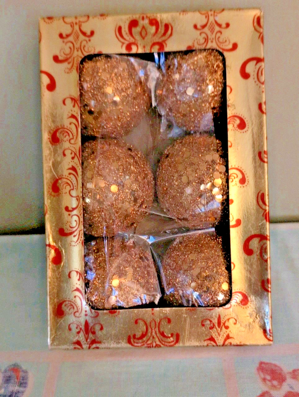 6 New Vintage Holt Howard Hang Paper Disco Glitter Christmas Gold Ornaments HH🎄 6 New Vintage Holt Howard Hang Paper Disco Glitter Christmas Gold Ornaments HH🎄