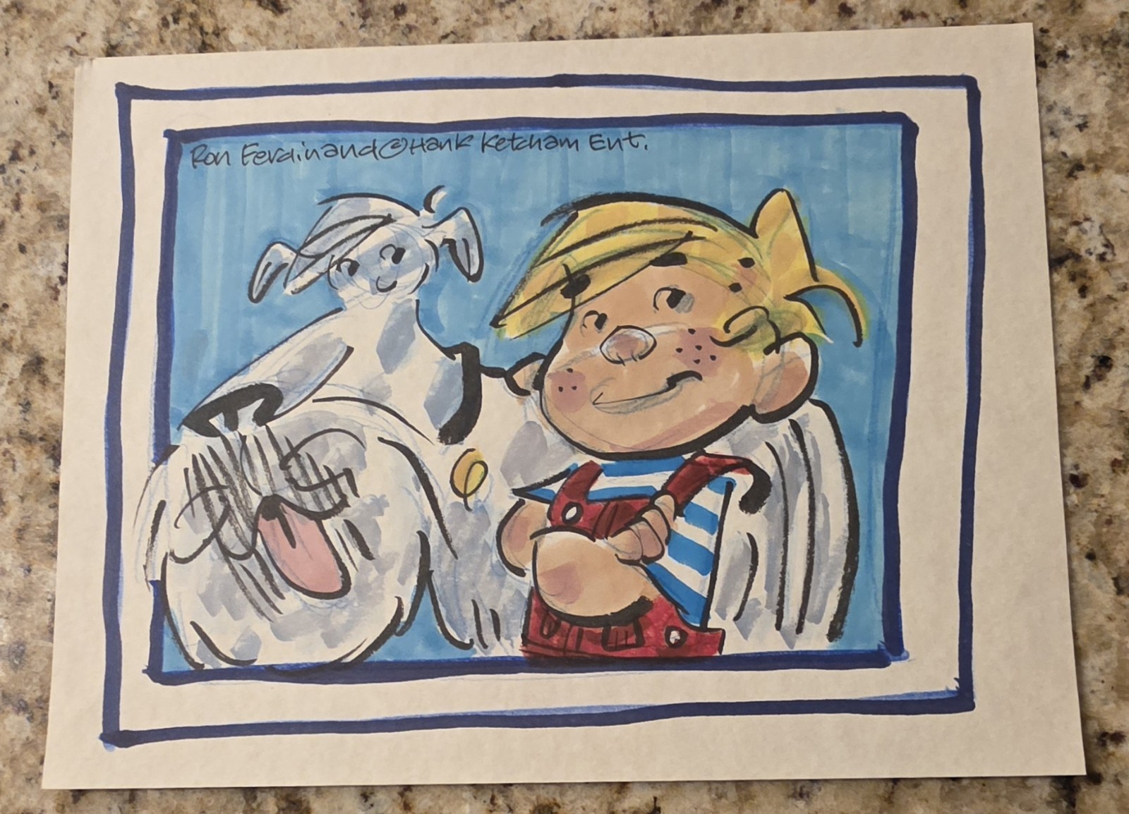 RON FERDINAND Cartoonist Sketch Drawing Signed Autograph Original 8.5x11 W/COA RON FERDINAND Cartoonist Sketch Drawing Signed Autograph Original 8.5x11 W/COA