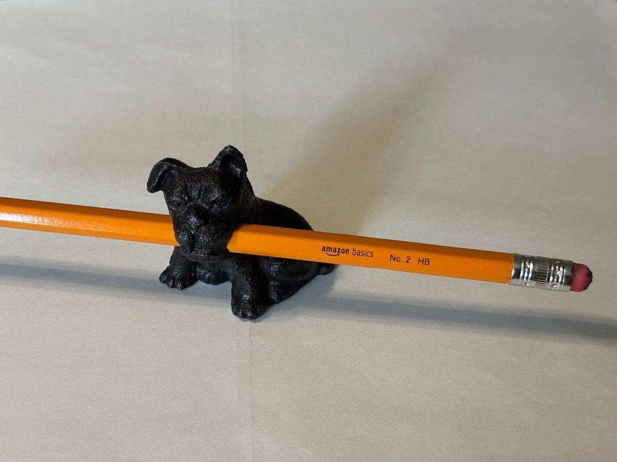Vintage Cast Iron Bulldog Pencil Holder Vintage Cast Iron Bulldog Pencil Holder