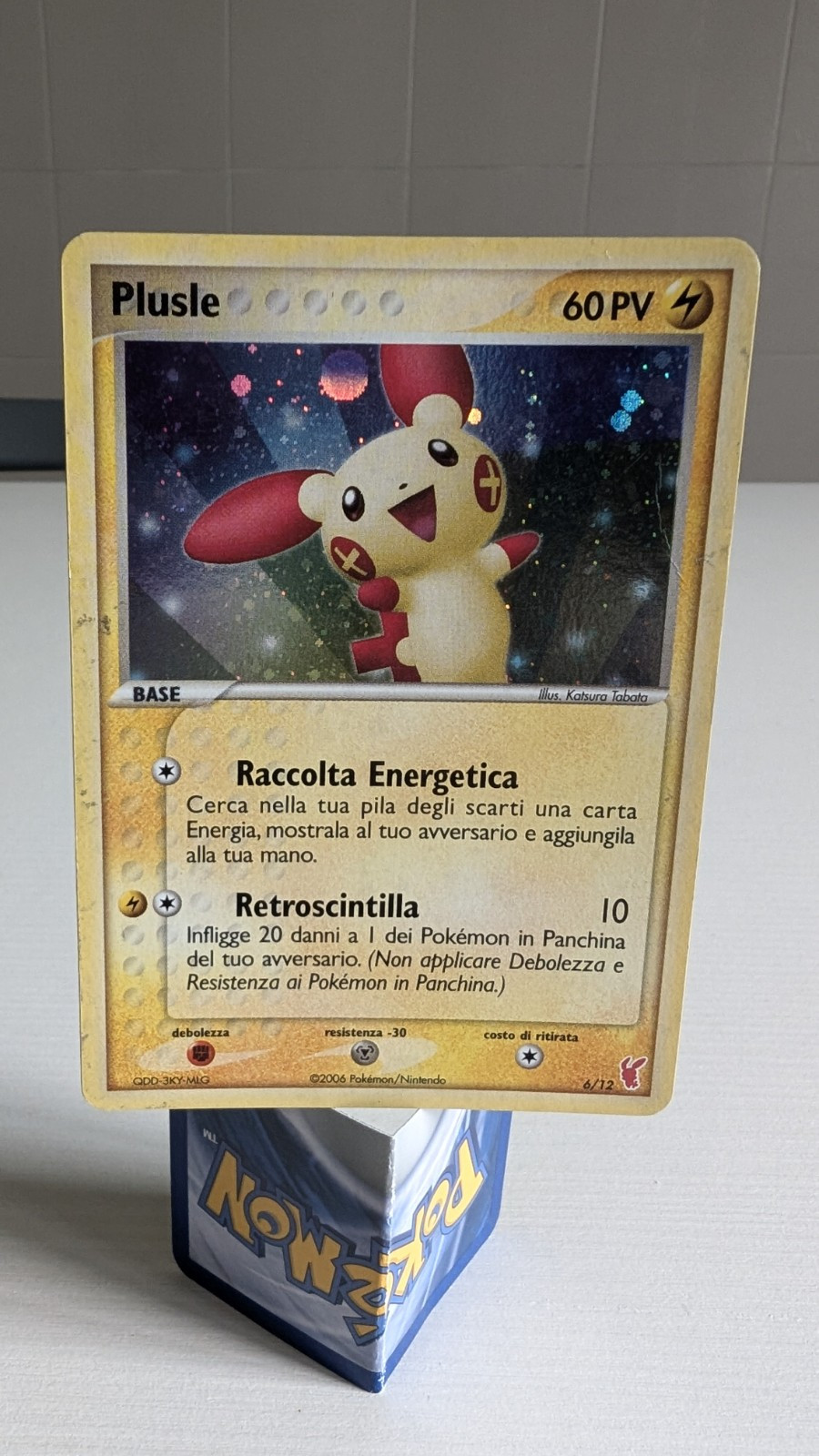 Pokemon Card Plusle 6/12 Promo Trainer Kit Holo Light Played Ita
