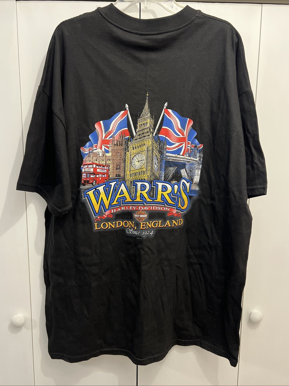 VTG Y2K Harley Davidson WARR’S London England T-Shirt Men\'s XXL Made in USA, NEW