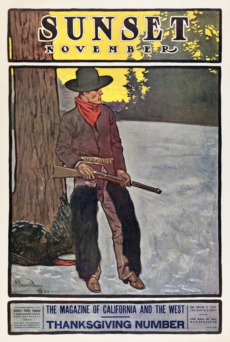 1904 Sunset Magazine Thanksgiving Cover Vintage Poster Print 1904 Sunset Magazine Thanksgiving Cover Vintage Poster Print