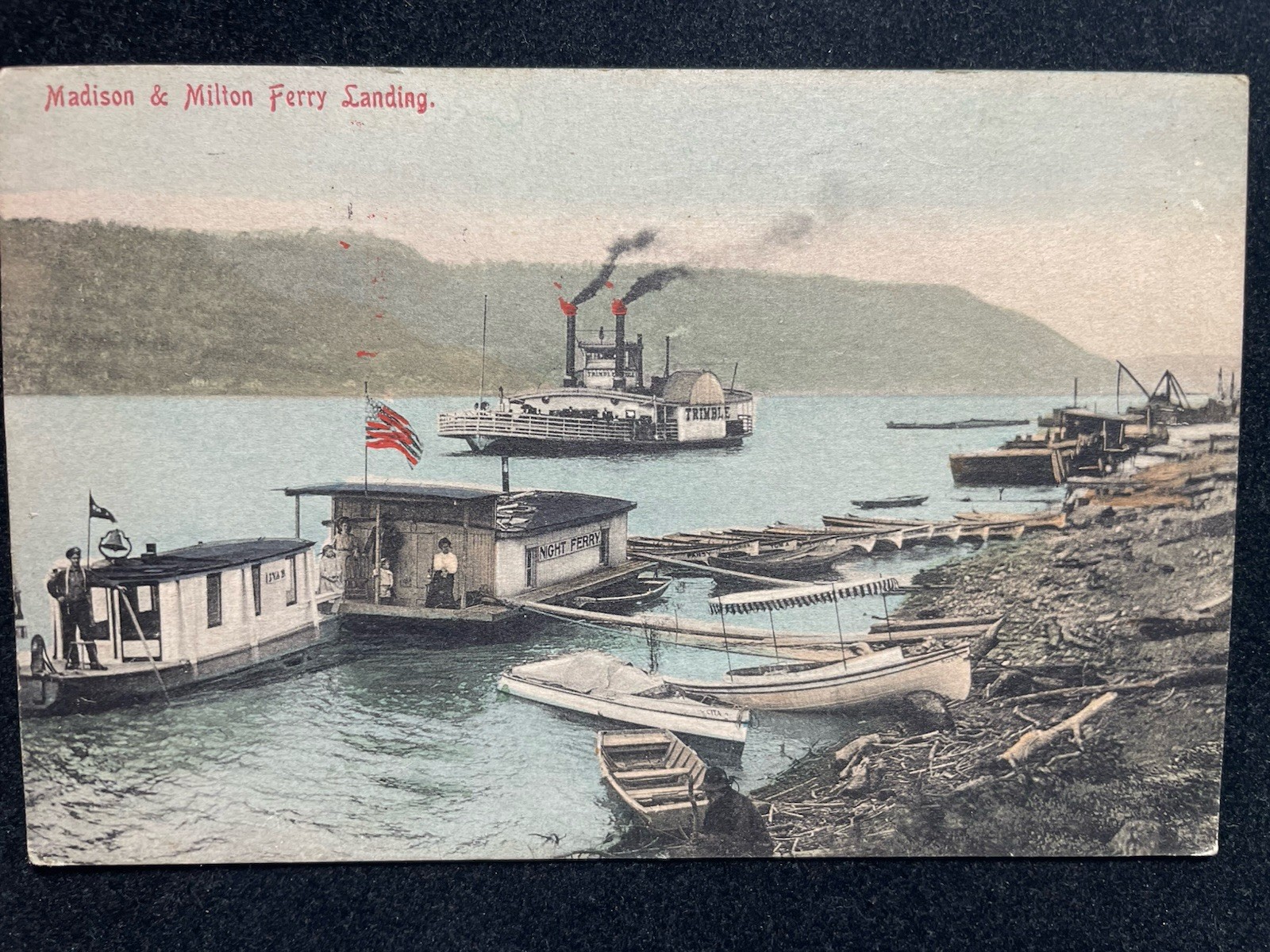 MADISON & MILTON FERRY LANDING MADISON, INDIANA VINTAGE 1909 POSTCARD P110 MADISON & MILTON FERRY LANDING MADISON, INDIANA VINTAGE 1909 POSTCARD P110