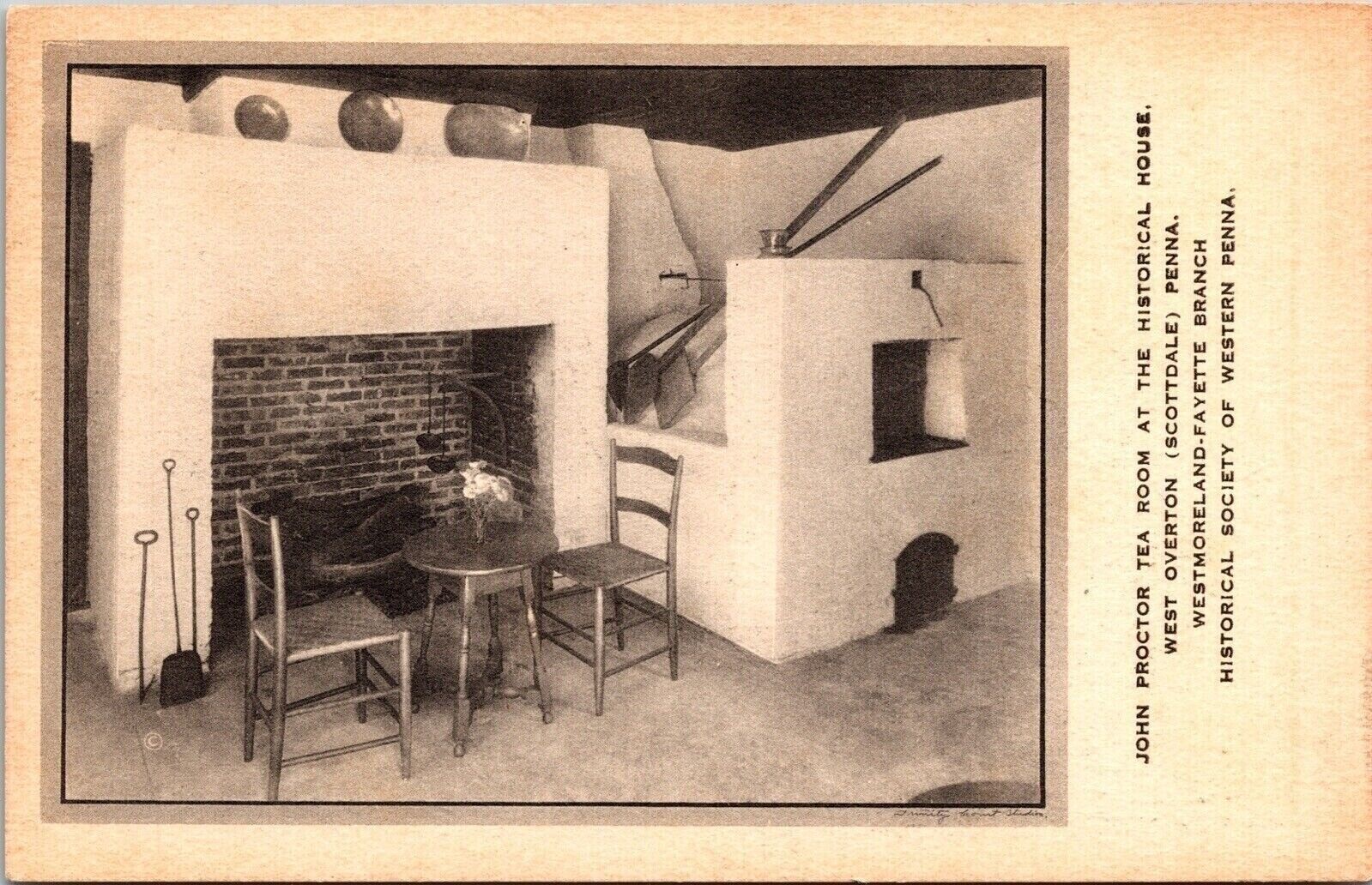 John Proctor Tea Room Historical House West Overton Pennsylvania PA WB Postcard